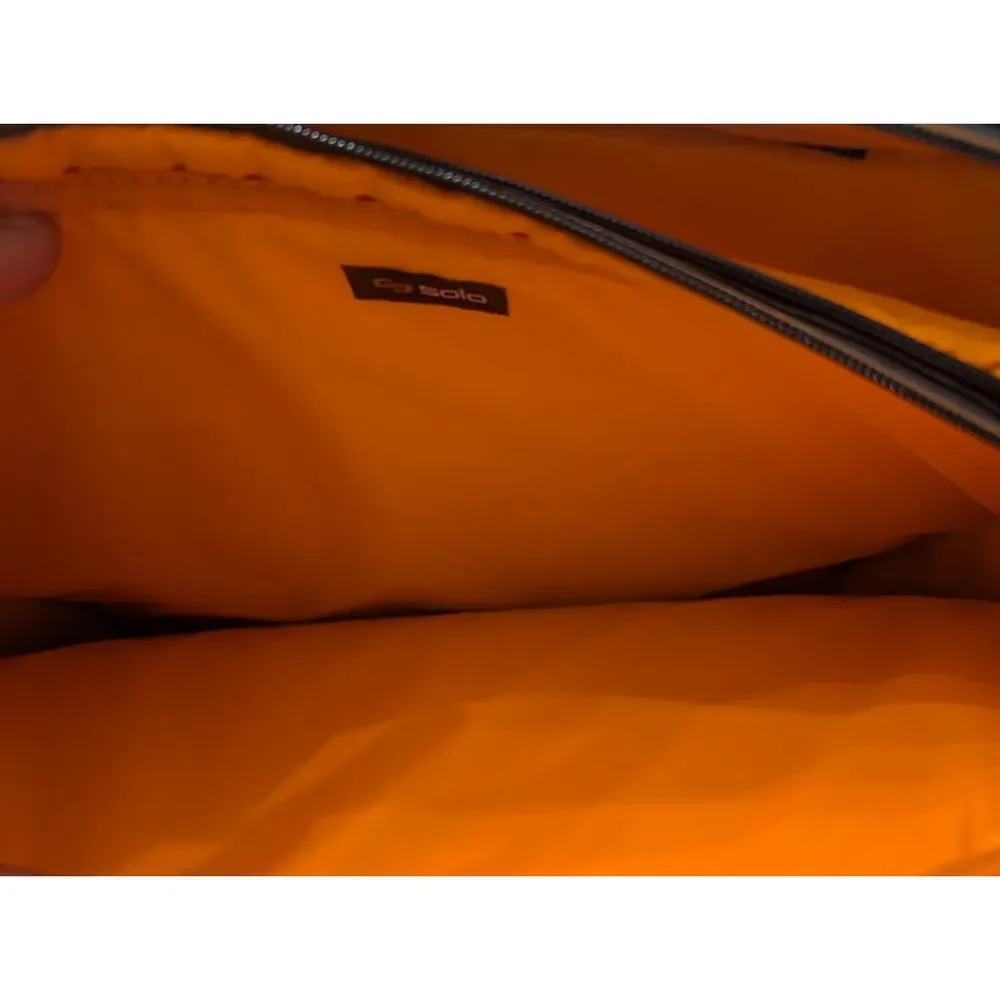 Solo Laptop Briefcase Black Orange Messenger Bag Travel Work Case